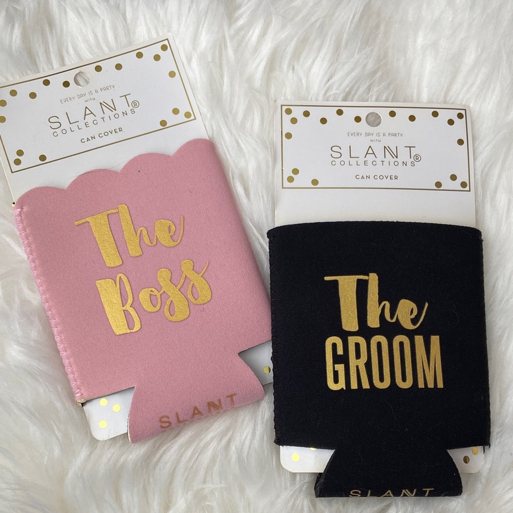 NWT Set of 2  Can Holders - The Boss‎ & The Groom